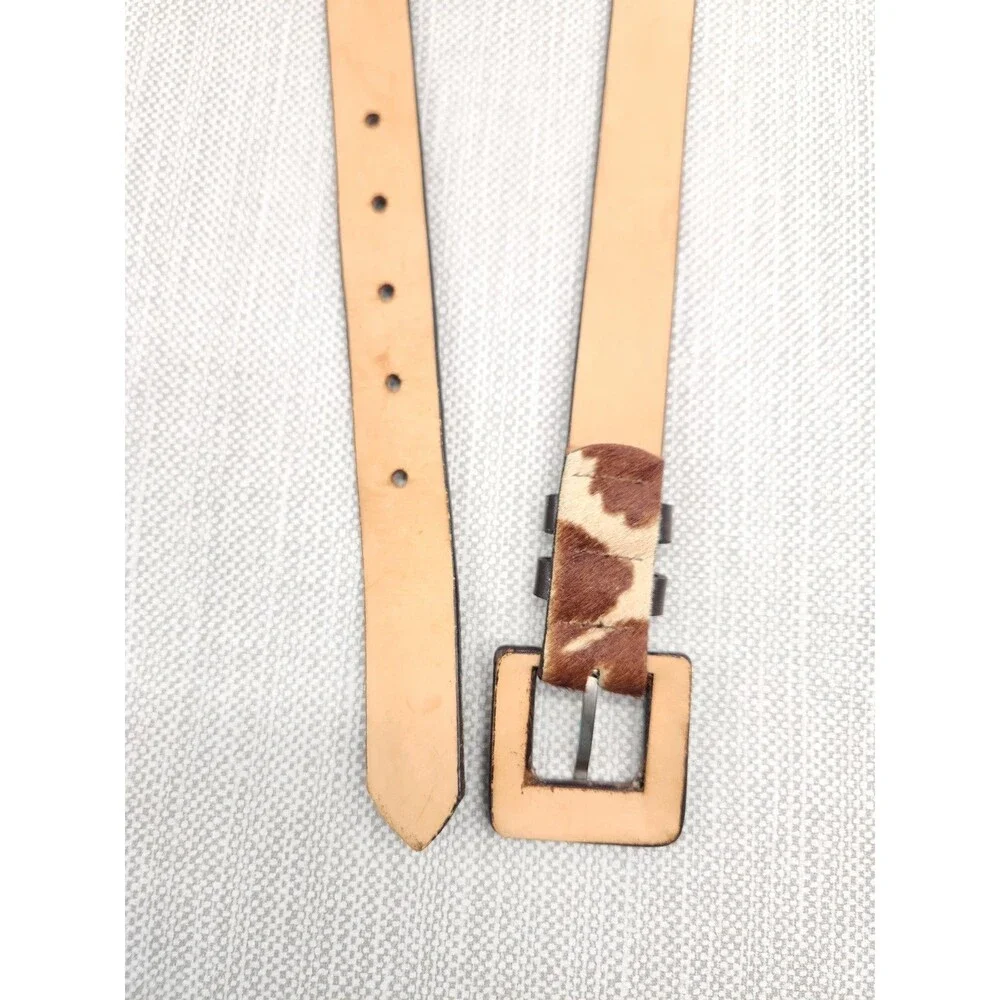 Classiques Entier XL Belt Animal Print Leather PR4229 Brown Tan Flaw